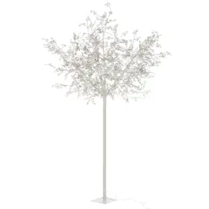 Dekorace stříbrný svítící stromek Tree leaves silver XL - Ø 140*250 cm J-Line by Jolipa