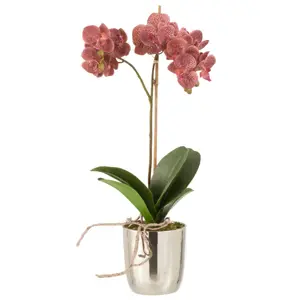 Dekorace umělá květina Orchidej s květináčem - 23*23*50 cm J-Line by Jolipa