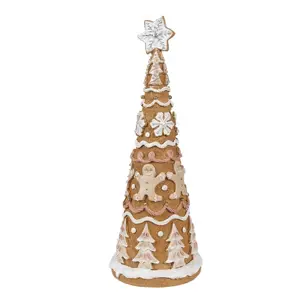 Dekorace vánoční perníkový stromek Gingerbread Tree - Ø 14*37 cm  Clayre & Eef