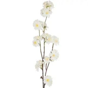 Dekorační umělá větvička s krémovými květy Kersenboom - 77,5 cm J-Line by Jolipa