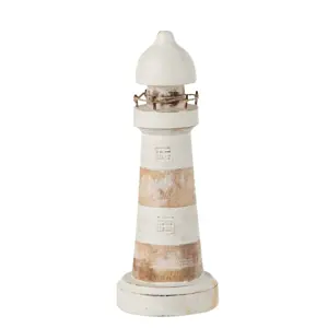 Produkt Dřevěná dekorace maják Lighthouse Alabasia Wood M - Ø10*25cm J-Line by Jolipa