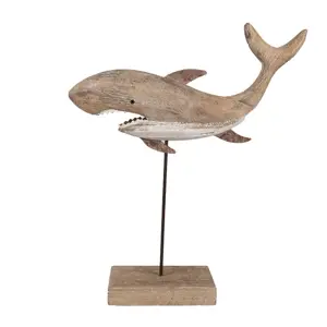 Produkt Dřevěná dekorativní soška žralok Shark na podstavci Nauticco - 34*8*39 cm Clayre & Eef