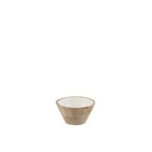 Produkt Dřevěná miska s bílým smaltovaným vnitřkem Enamell small - ∅ 10*5,5 cm J-Line by Jolipa
