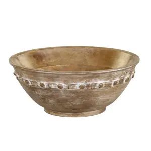 Dřevěná servírovací mísa z mangového dřeva Tours Bowl - Ø 25*8 cm / 2L Chic Antique