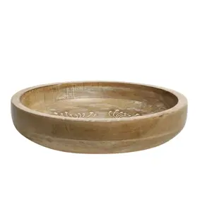 Dřevěná servírovací miska z mangového dřeva Tours Bowl - Ø 25*5 cm/ 1100ml Chic Antique