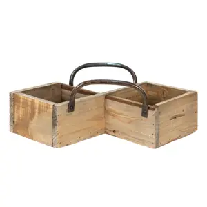 Produkt Dřevěný dekorační box s kovovými uchy - 38*22*9 cm Clayre & Eef