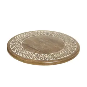 Dřevěný servírovací otočný podnos Tapas Tours Tray - Ø 40*7 cm Chic Antique