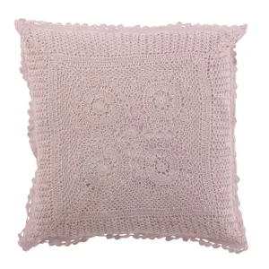 Produkt Fialkový bavlněný polštář s krajkou Lace violet - 42*12*42cm J-Line by Jolipa