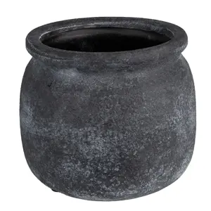 Produkt Granitový antik keramický obal na květináč Granit L - Ø20*15 cm Clayre & Eef