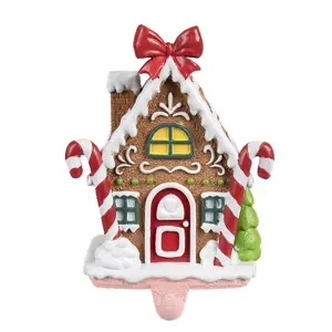 Háček na punčochu perníková chaloupka Gingerbread House - 13*11*18 cm Clayre & Eef