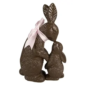 Produkt Hnědá čokoládová dekorace socha Králíci - 21*10*31 cm Clayre & Eef
