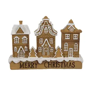 Produkt Hnědá dekorace perníkových domků v řadě Merry Christmas - 13*4*10 cm Clayre & Eef