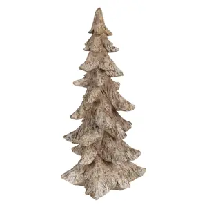 Hnědá dekorace vánoční stromek Christmas Tree - 19*18*36 cm Clayre & Eef