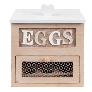 Hnědá dřevěná skříňka na vajíčka Eggs - 18*9*20 cm Clayre & Eef