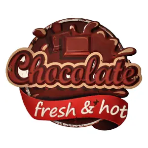 Produkt Hnědá kovová nástěnná cedule Chocolate - 45*1*36 cm Clayre & Eef