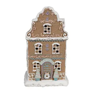 Produkt Hnědá svítící perníková chaloupka Gingerbread House - 12*9*20 cm / 3*AAA Clayre & Eef