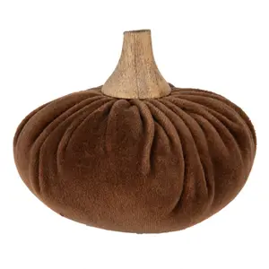 Produkt Hnědá textilní dekorace dýně Pumpkin M - Ø 12*10 cm Clayre & Eef