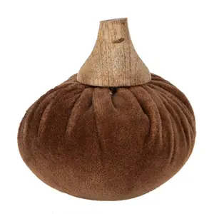 Produkt Hnědá textilní dekorace dýně Pumpkin S - Ø 9*8 cm Clayre & Eef