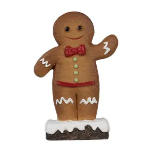 Hnědá vánoční dekorace Perníček Gingerbread - 10*5*15 cm Clayre & Eef