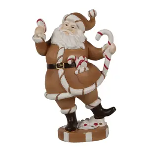 Hnědá vánoční dekorace Santa - 12*9*20 cm Clayre & Eef