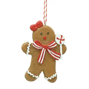 Produkt Hnědá vánoční ozdoba Perníček Gingerbread - 8*1*10 cm Clayre & Eef