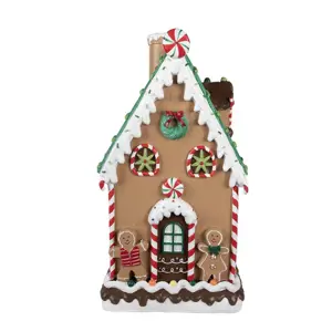 Produkt Hnědá zdobená perníková chaloupka Gingerbread House - 28*28*51 cm Clayre & Eef