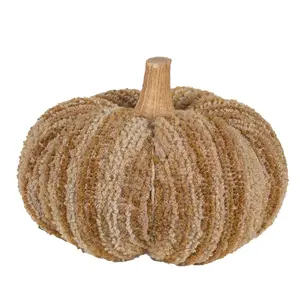 Produkt Hnědo-béžová látková dekorace dýně Pumpkin L - Ø 15*12 cm  Clayre & Eef