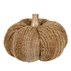 Produkt Hnědo-béžová látková dekorace dýně Pumpkin XL - Ø 20*14 cm  Clayre & Eef