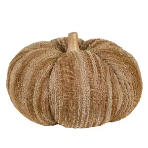 Produkt Hnědo-béžová látková dekorace dýně Pumpkin XXL - Ø 25*16 cm  Clayre & Eef