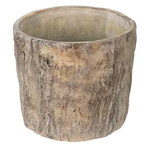 Produkt Hnědo - šedý cementový obal na květináč v dekoru kůry stromu Bark L - 29*28*25 cm Clayre & Eef