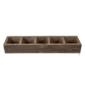 Produkt Hnědý antik dřevěný dekorativní box s 5ti přihrádkami Silen - 54*12*7 cm Clayre & Eef