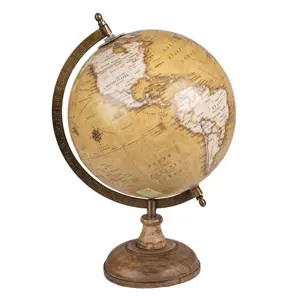 Produkt Hnědý dekorativní glóbus na dřevěném podstavci Globe - 22*22*37 cm Clayre & Eef