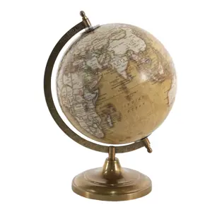 Produkt Hnědý dekorativní glóbus na kovovém podstavci Globe - 22*22*33 cm Clayre & Eef