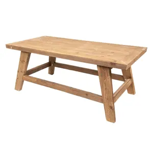 Hnědý dřevěný antik odkládací konferenční stůl Patto - 120*60*48 cm Clayre & Eef