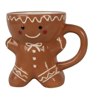 Produkt Hnědý keramický hrnek Perníček Gingerbread - 13*9*11 cm / 325 ml Clayre & Eef