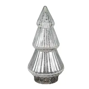 Hnědý skleněný dekorační svítící stromek LED Tree - Ø 8*14 cm  Clayre & Eef