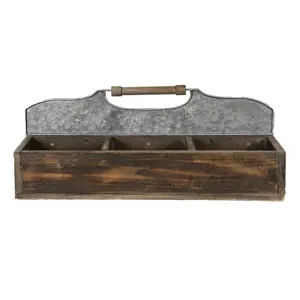 Produkt Hnědý úložný box se 6ti boxy a rukojetí - 60*32*22 cm Clayre & Eef