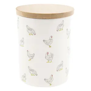 Produkt Keramická dóza Lucky Chicken - Ø 10*13 cm Clayre & Eef