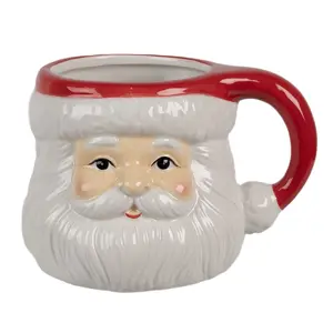 Keramický hrnek hlava Santa - 14*11*9 cm / 400 ml Clayre & Eef