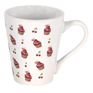 Keramický hrnek s dortíčky Cherry Cupcake - Ø 9*10 cm / 300 ml Clayre & Eef