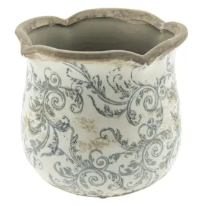 Produkt Keramický obal na květináč s ornamenty - Ø 15*14 cm Clayre & Eef