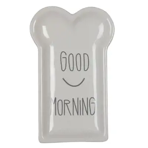 Produkt Keramický talířek Good Morning - 10*17*2 cm Clayre & Eef