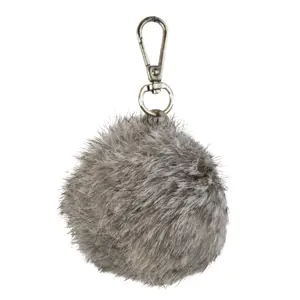 Produkt Klíčenka pom pom šedá - 7*9*13,5cm Mars & More