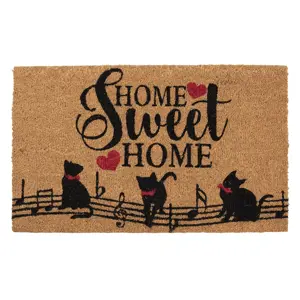 Kokosová rohožka Home sweet home - 75*45*1 cm Clayre & Eef