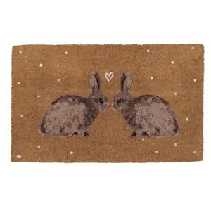 Produkt Kokosová rohožka s motivem králíčků Bunnies in Love - 75*45*1 cm Clayre & Eef