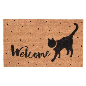 Kokosová rohožka Welcome Cat - 75*45 cm Clayre & Eef