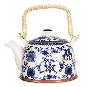 Produkt Konvička na čaj s modrými ornamenty - 18*14*12 cm / 0,8L Clayre & Eef