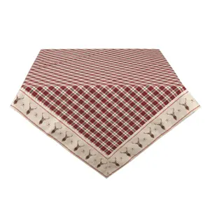 Produkt Kostkovaný ubrus na stůl s jeleny Cosy Lodge - 150*150 cm Clayre & Eef