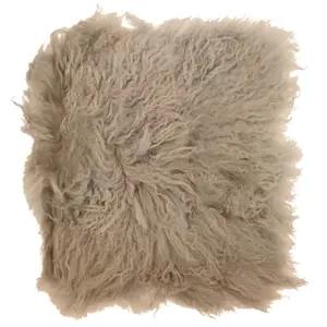 Produkt Kožený béžový podsedák dlouhý chlup Curly beige - 40*40*2cm Mars & More