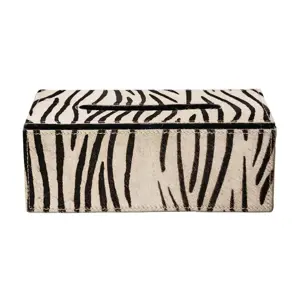 Kožený zásobník na papírové kapesníky Zebra - 25*14*9 cm Mars & More